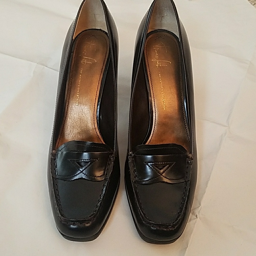 Franco Sarto Brown Leather Loafer Pumps Size 11